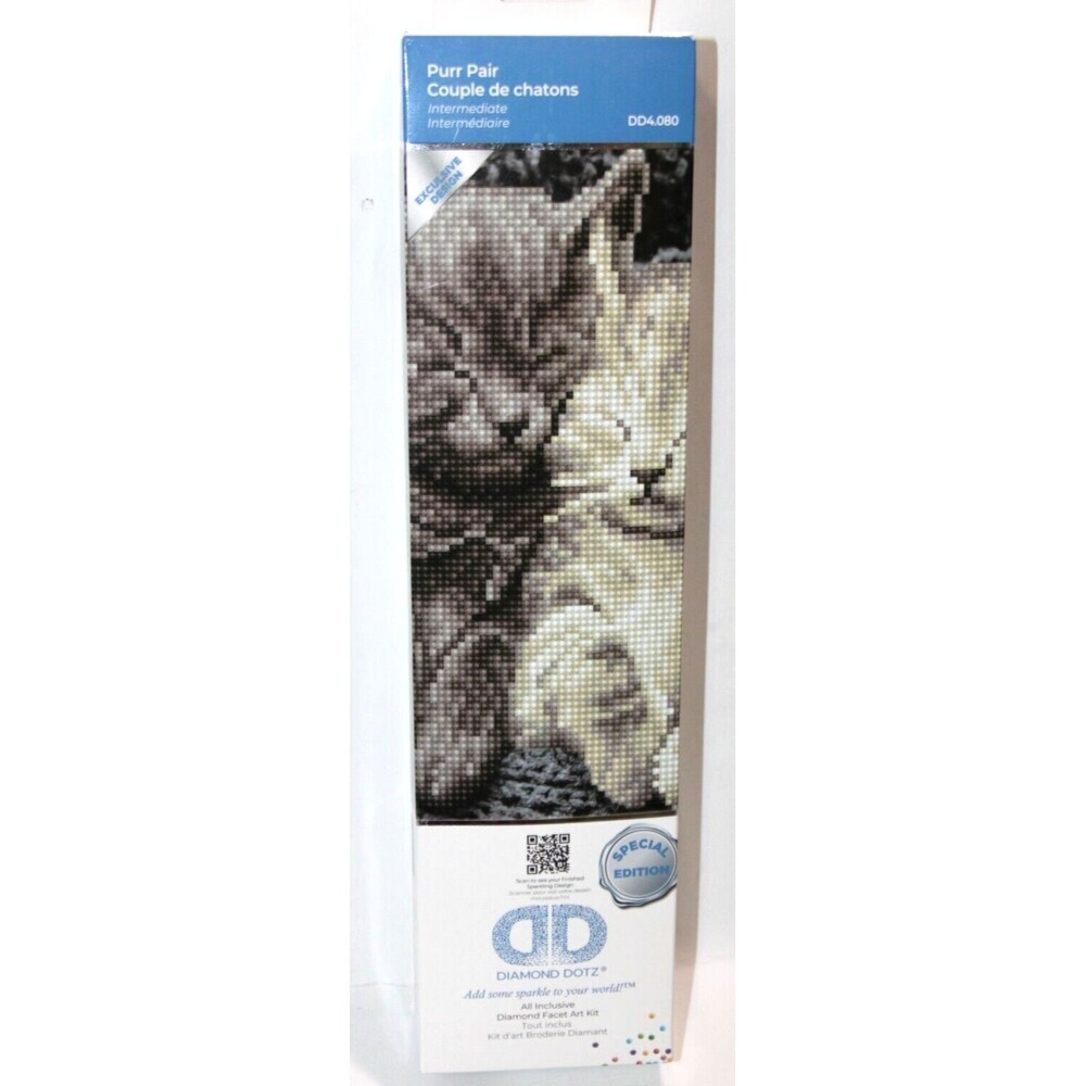 Diamond Dotz Diamond Art Craft Kit Purr Pair Kittens DD4 080 Special Edition 13"